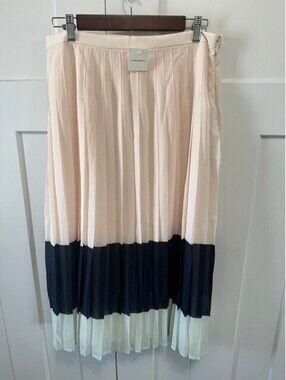 NWT Club Monaco majida color blocked pleated midi skirt Size 10